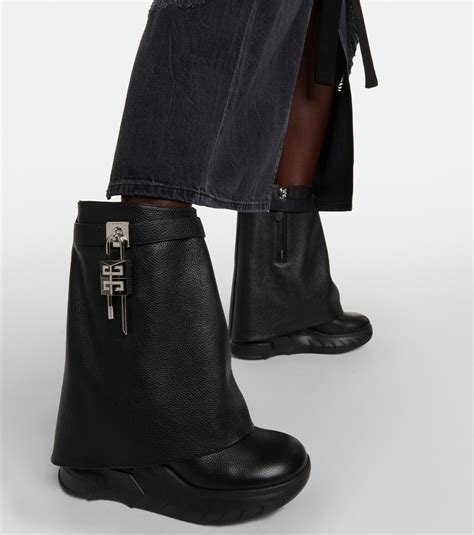 givenchy studded leather buckle ankle boots|givenchy shark lock biker boots.